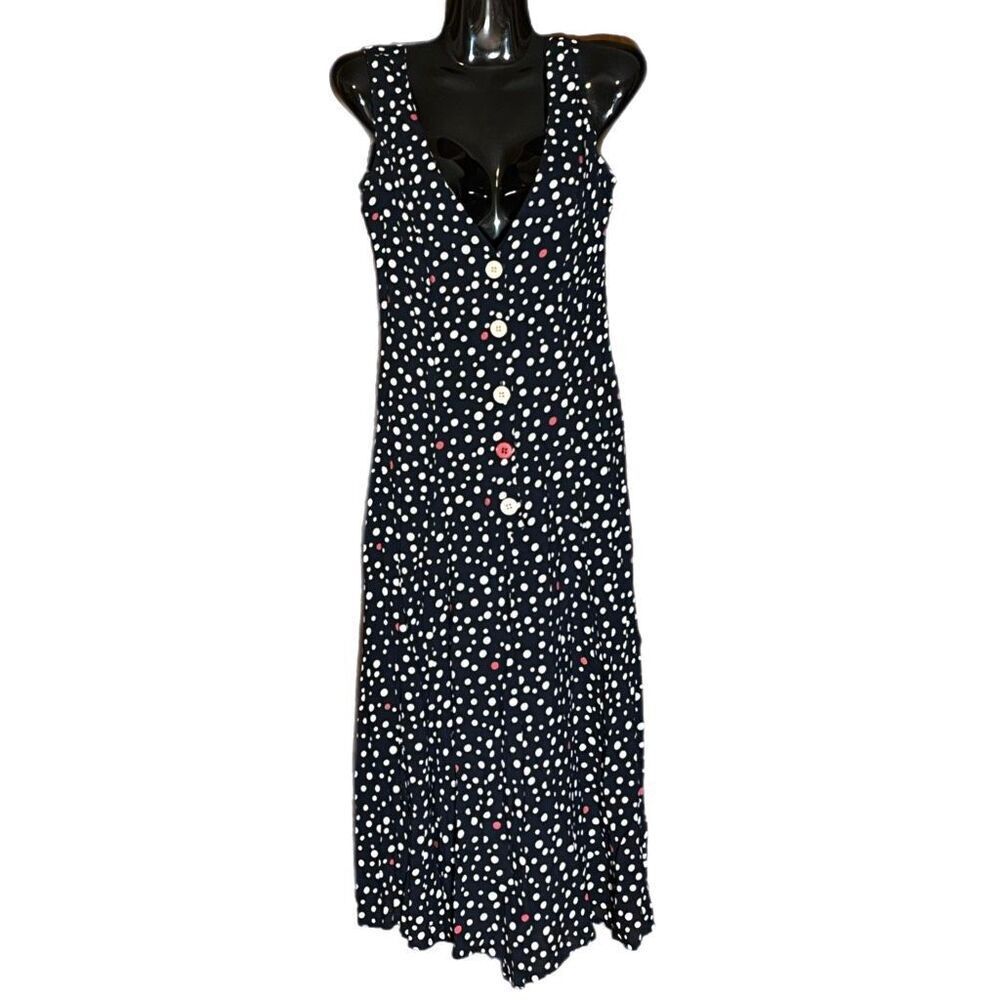 Tatyana Bettie Paige Polka Dot Wide Leg Jumpsuit Black ,White & Red Sz XS - Picture 1 of 6
